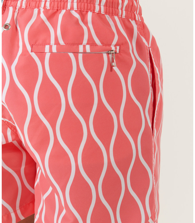 JAROD - Short de bain imprimé wavy fushia