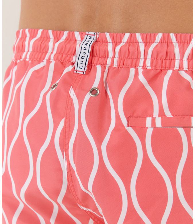 JAROD - Wavy fuchsia printed swim shorts