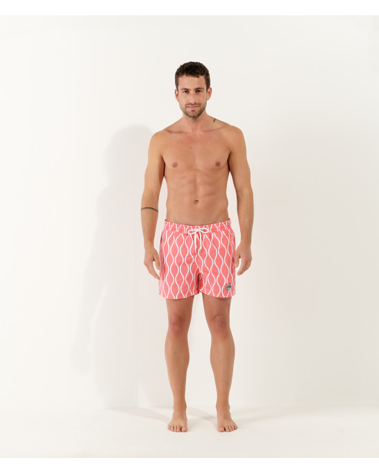 JAROD - Short de bain imprimé wavy fushia