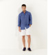 JONAS - Plain linen shirt indigo