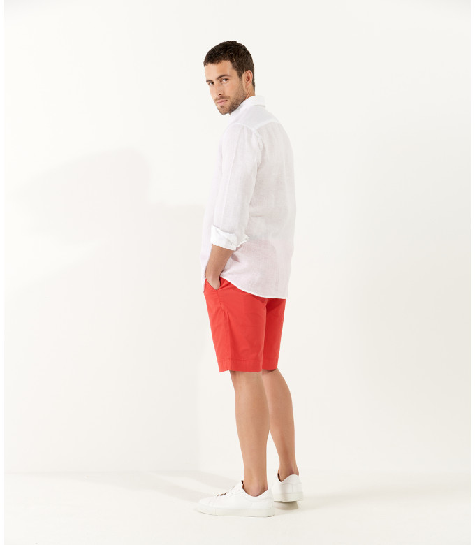 JONAS - Casual linen shirt, white 