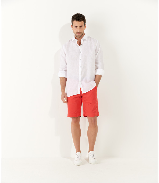 JONAS - Casual linen shirt, white 