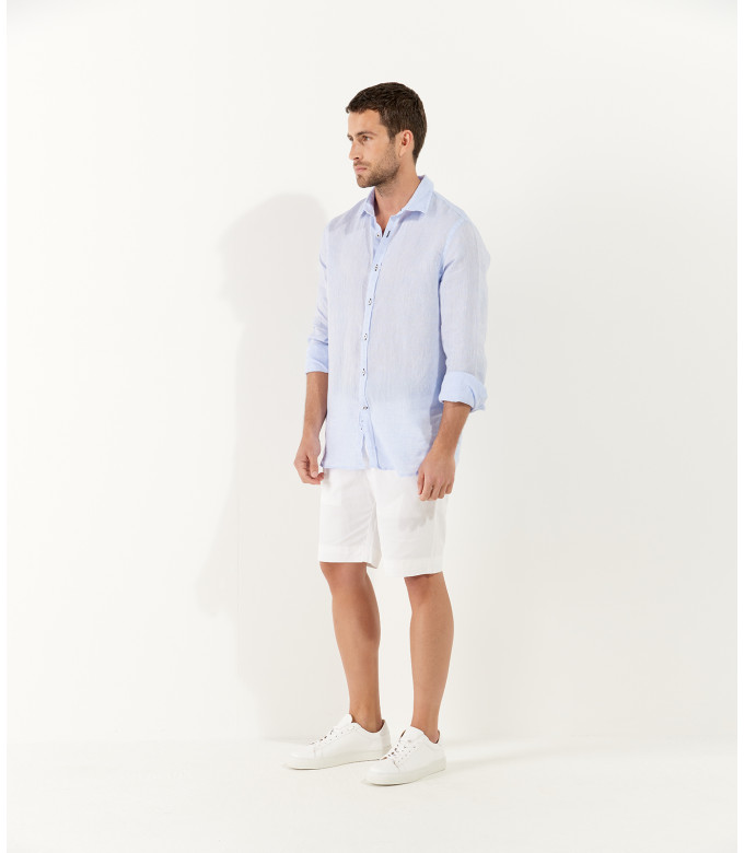 JONAS - Casual linen shirt, light blue