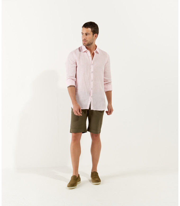 JONAS - Casual linen shirt, pink