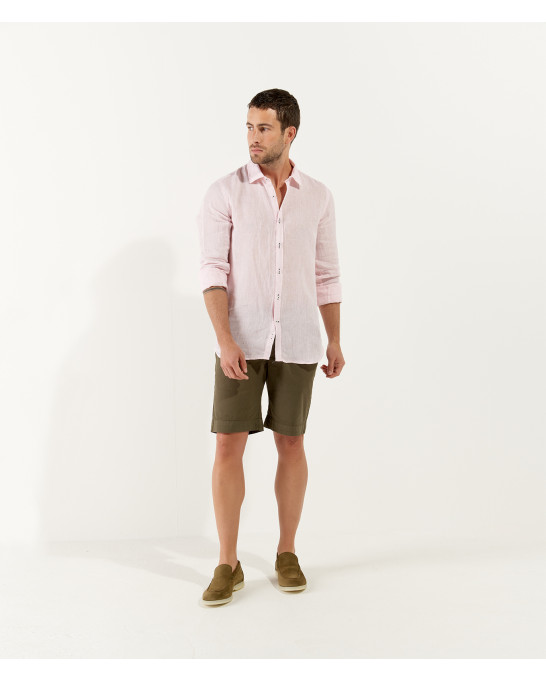 JONAS - Casual linen shirt, pink