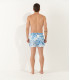 KAYDEN - Printed swim shorts with white palm leaf motif