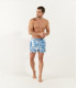 KAYDEN - Printed swim shorts with white palm leaf motif