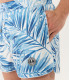 KAYDEN - Short de bain imprimé a motif feuille de palmier blanc