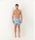 KAYDEN - Short de bain imprimé a motif feuille de palmier blanc