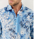 LORD- Chemise lin imprimé fleurie Indigo