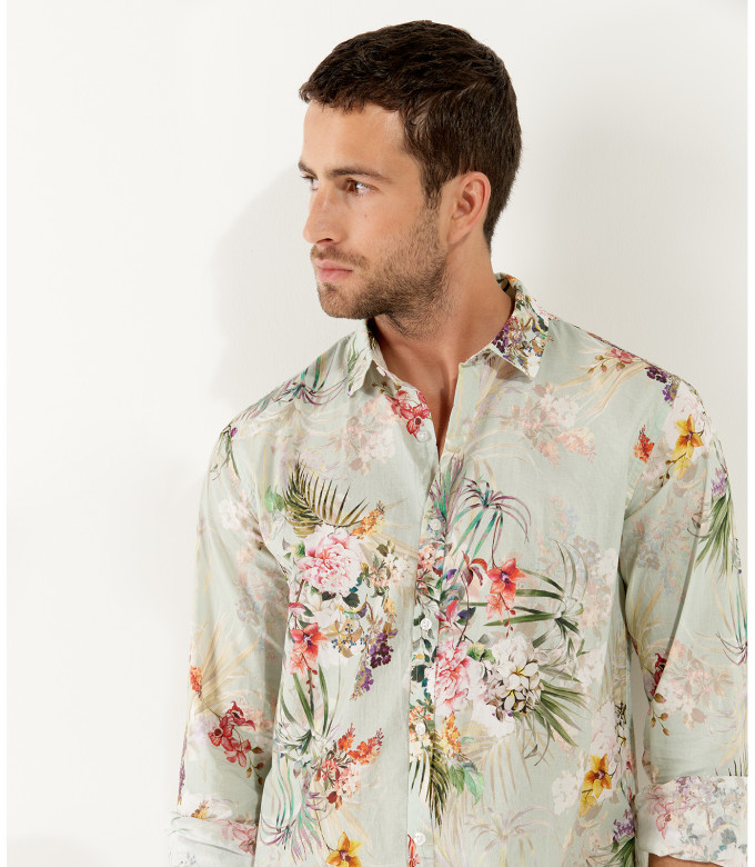 LUC - Cotton Aqua printed shirt