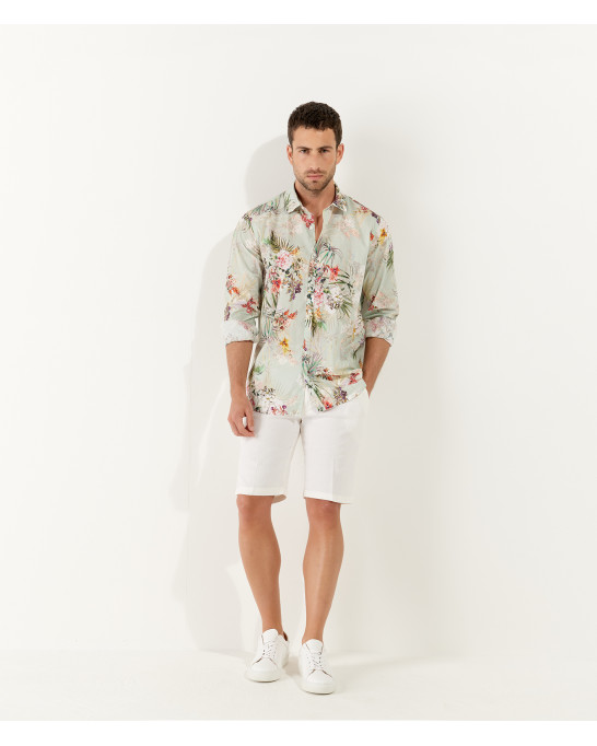 LUC - Cotton Aqua printed shirt