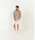 LUC - Cotton beige printed shirt