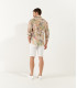 LUC - Cotton beige printed shirt