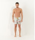LUKA - Short de bain imprimé fleurs japonaises aqua