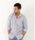 RAY - Linen thin stripes shirt blue