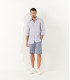 RAY - Linen thin stripes shirt blue