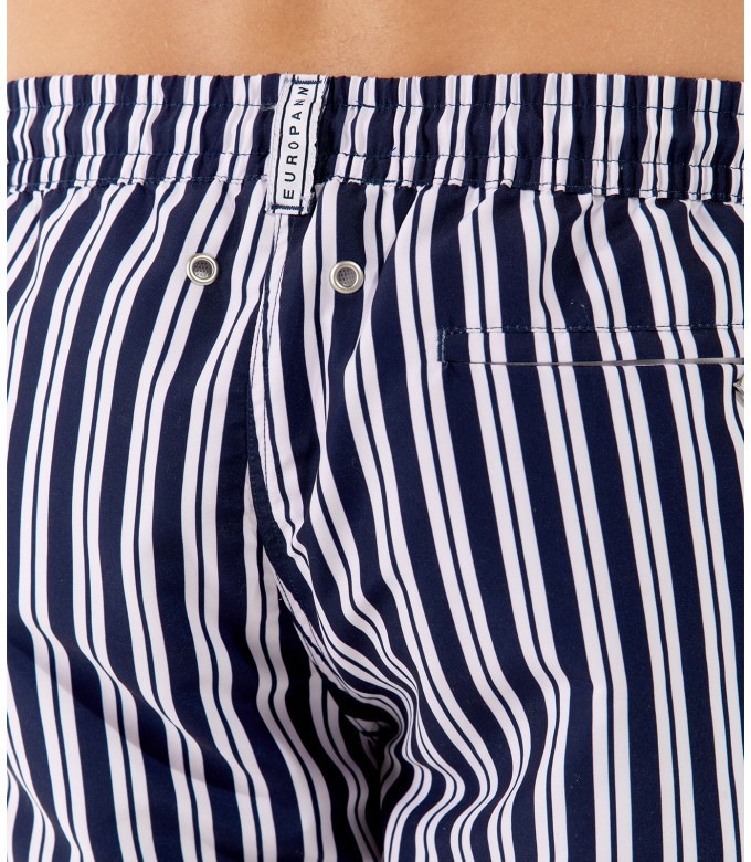 RYAN - Short de bain rayures marine
