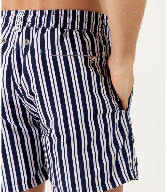 RYAN - Short de bain rayures marine