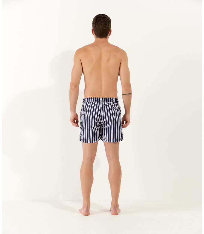 RYAN - Short de bain rayures marine