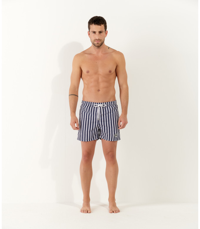 RYAN - Short de bain rayures marine