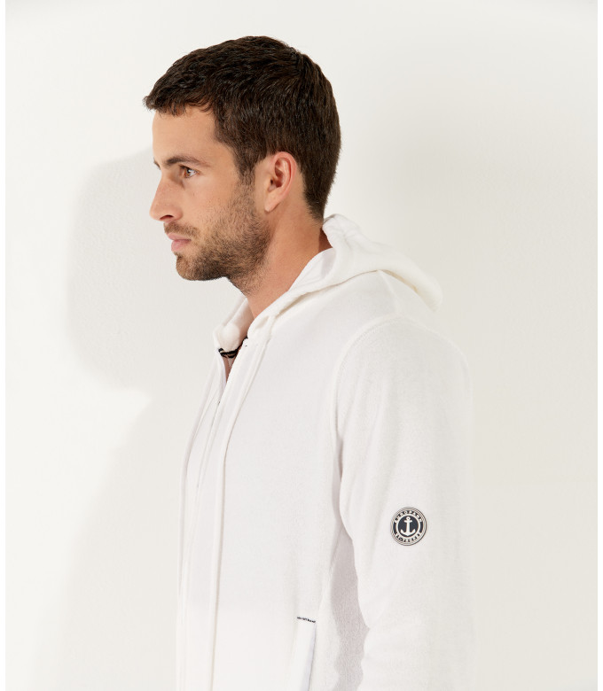Veste capuche sacha éponge blanc