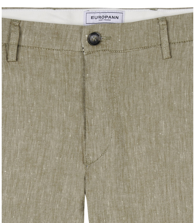 KAKI SLIM FIT LINEN-BLEND BERMUDAS TURNER