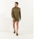 STUART - Thin cotton shirt, khaki 