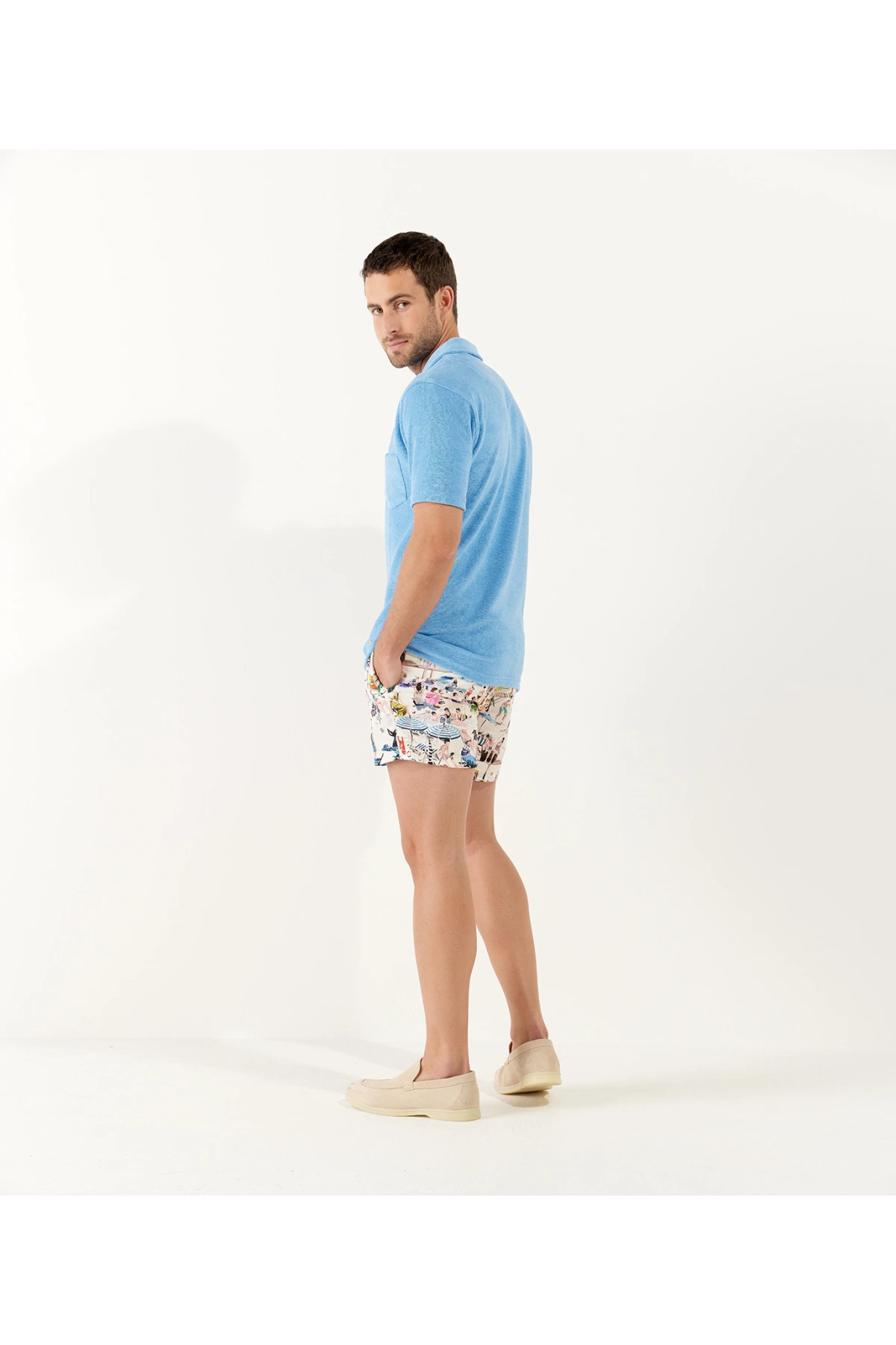 POLO TISSU EPONGE MITCH BLEU OCEAN