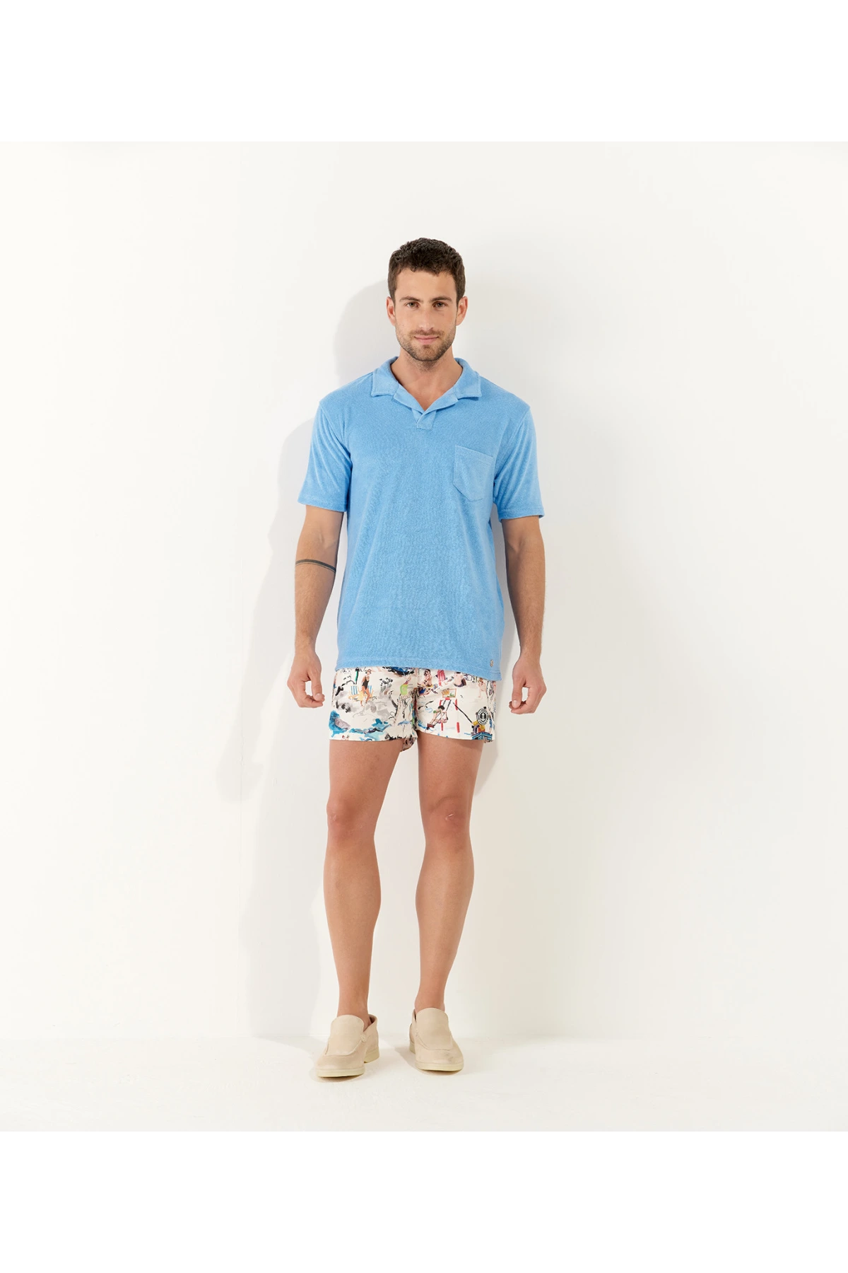TOWELLING POLO MITCH OCEAN BLUE