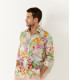 TAYLOR - Multi colored summer floral print linen shirt
