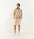 TAYLOR - Multi colored summer floral print linen shirt