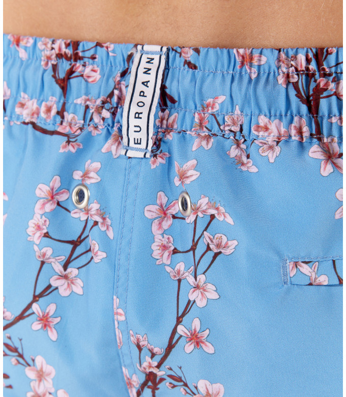 THEO Short de bain imprimé motif fleur japonaise ocean