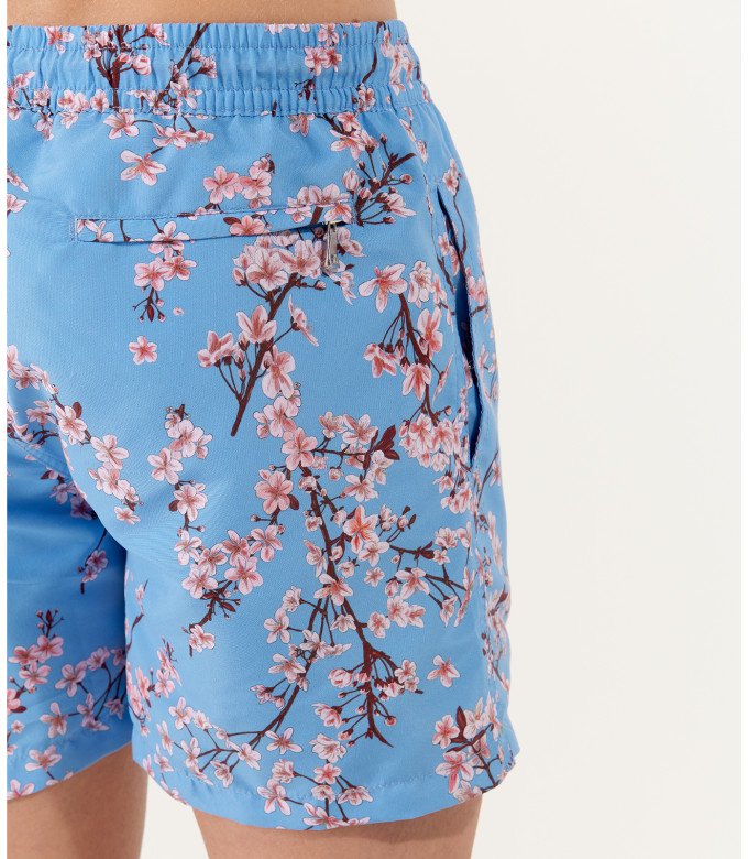 THEO ocean Japanese flower print swim shorts