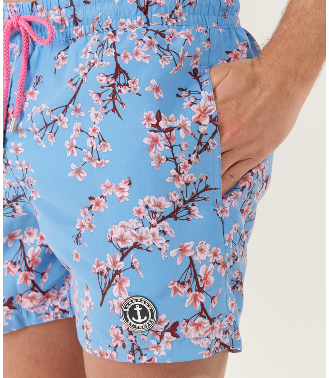 THEO ocean Japanese flower print swim shorts