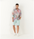 TEXAS - Aqua cotton slim-fit bermuda