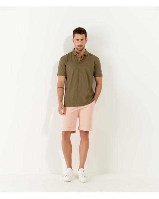 WESTON - Polo jersey en coton, kaki