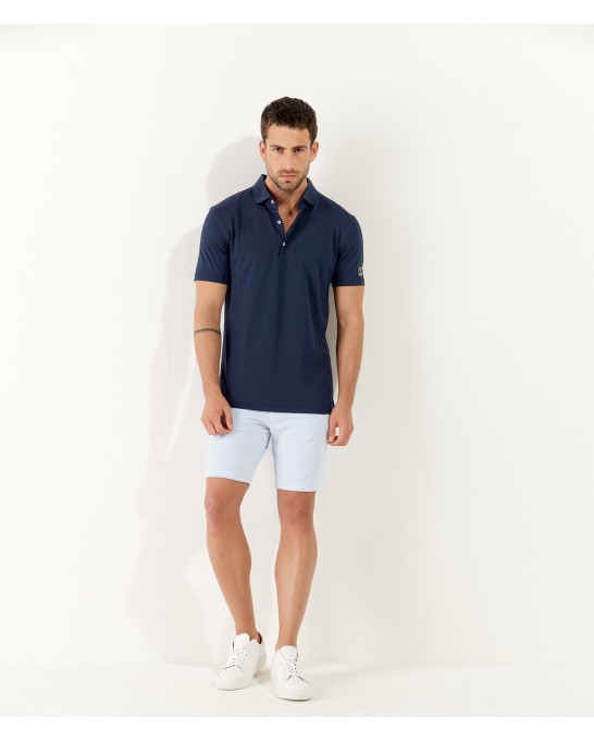 WESTON - Polo jersey en coton, marine