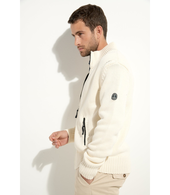 ALLEN CARDIGAN ZIPPÉ IVOIRE