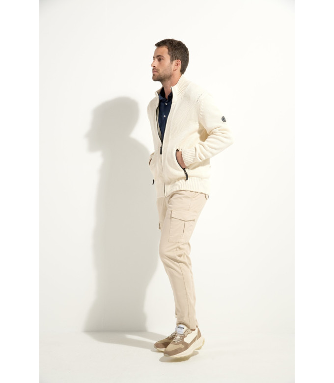 ALLEN CARDIGAN ZIPPÉ IVOIRE