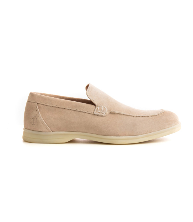 CAPRI - Beige nubuck leather loafers