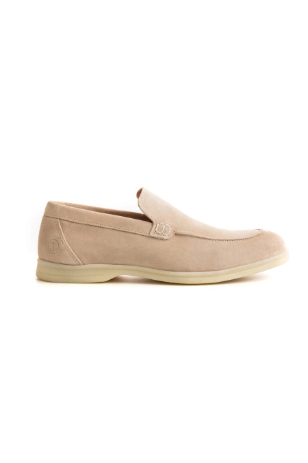 CAPRI - Mocassins en cuir nubuck beige