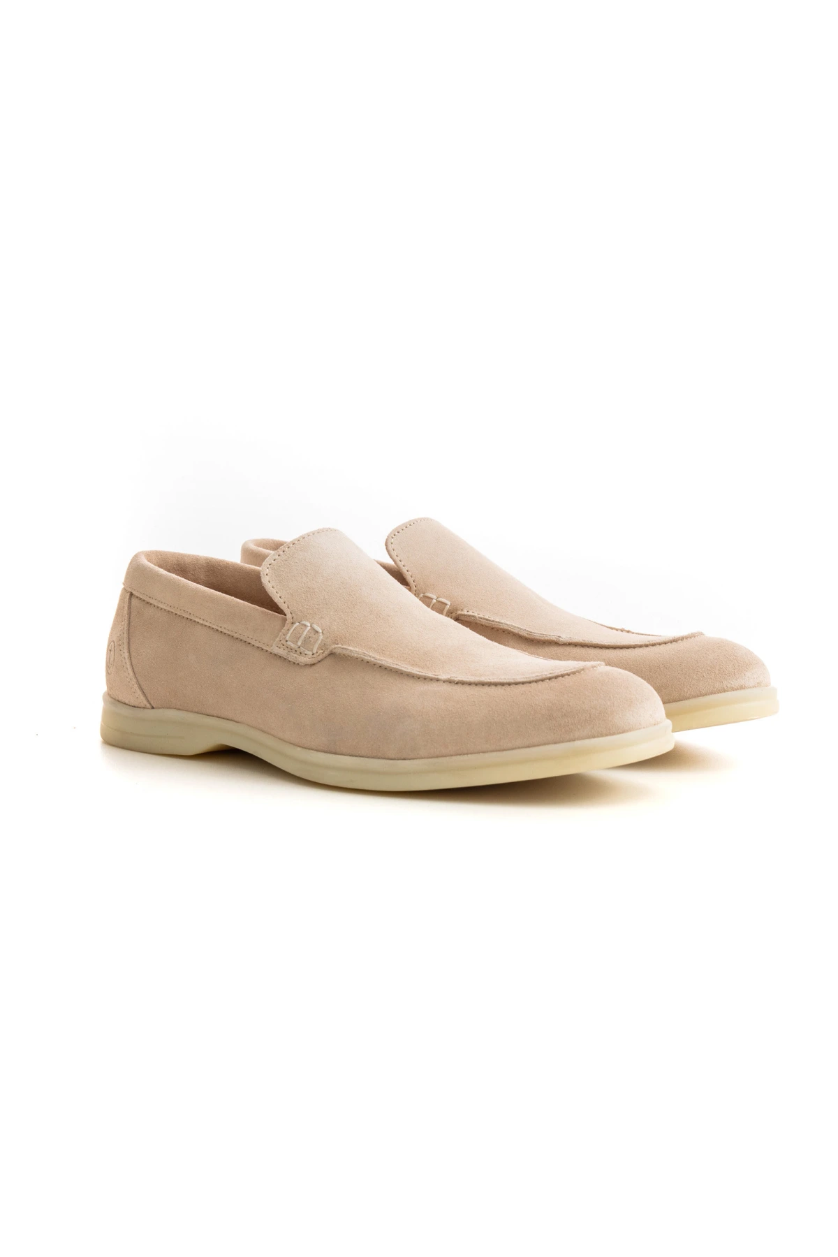 CAPRI - Beige nubuck leather loafers
