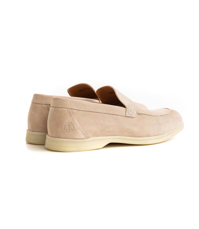 CAPRI - Beige nubuck leather loafers