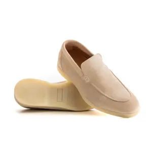 CAPRI - Beige nubuck leather loafers