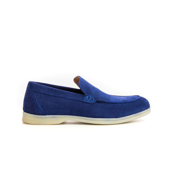 CAPRI - Mocassins en cuir nubuck indigo