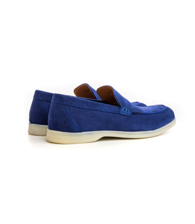 CAPRI - Mocassins en cuir nubuck indigo