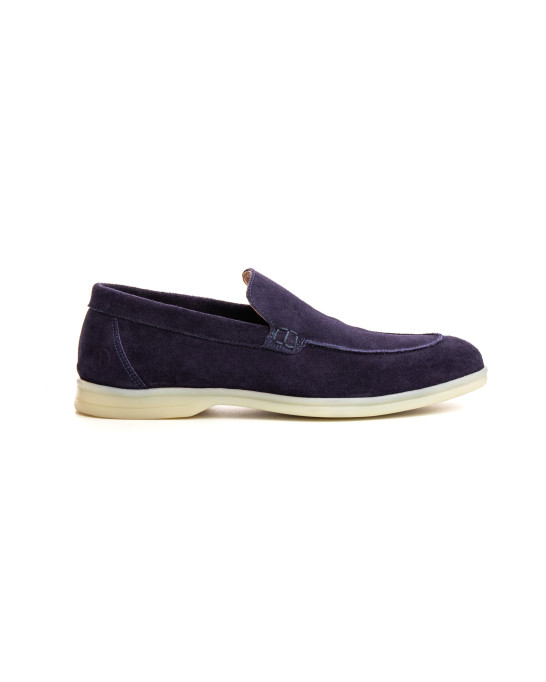 CAPRI - Mocassins en cuir nubuck marine