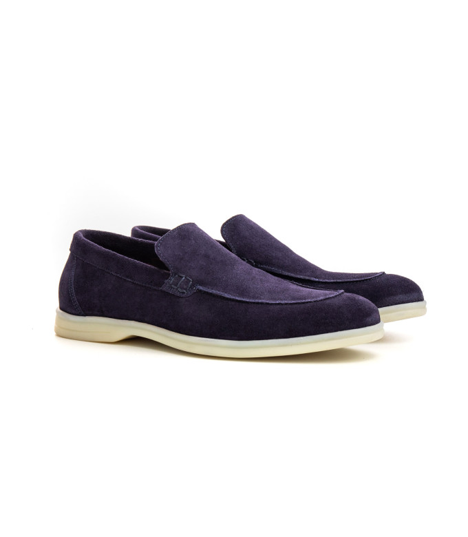 CAPRI - Navy nubuck leather loafers