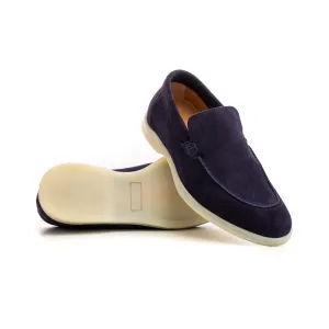 CAPRI - Navy nubuck leather loafers